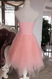 strapless sweet 16 dress with floral appliques homecoming dress