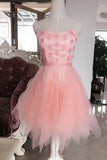 Strapless Sweet 16 Dress With Floral Appliques Homecoming Dress GM326
