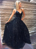 Sparkly Sequins Prom Dresses Black Graduation Pageant Party Gowns MP102