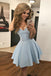 chic blue homecoming dress sweetheart short prom dress
