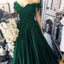Off Shoulder Green Ball Gown Appliqued Prom Formal Dresses MP129