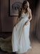 A-line Sweetheart Rustic Boho Wedding Dresses With Appliques PW34