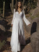Boho V-neck Chiffon Long Wedding Dress, Beach Backless Two Piece Maxi Dress PW22