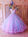Princess Quinceanera Dress Puffy Tulle Lace Ball Gown Prom Dresses With Appliques MP123