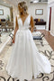 Simple Sleeveless Wedding Dress, A-line V-neck Wedding Dress With Pockets PW293