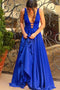 Simple A Line Long Prom Dresses, Royal Blue Long Evening Dress MP03