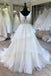 a line v neck layered bridal gown lace appliques wedding dress