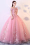 Princess Ball Gown Off-Shoulder Appliques Tulle Prom Quinceanera Dresses MG120
