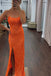 glitter orange sequins long prom dresses long evening dresses with slit