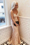Spaghetti Straps Mermaid Lace Prom Dresses, Elegant Formal Party Gown, GP257