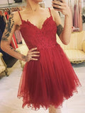 dark red v neck lace tullegraduation homecoming dresses