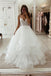 lace appliques ivory beaded straps v neck wedding dress with tiered