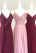 simple chiffon long bridesmaid dresses with ruched