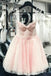 pink pearls homecoming dresses illusion bodice tulle short sweet 16 dresses