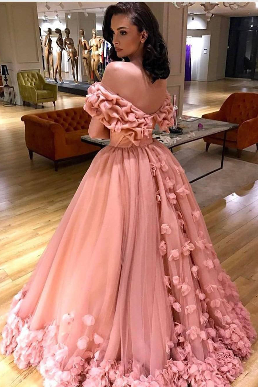 Ball Gown Long Prom Dress, Quinceanera Dresses, Sweet 16 Dresses MG259Ball Gown Long Prom Dress, Quinceanera Dress With Handmade Flowers MG259