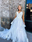 Spaghetti Straps Tulle Lace Wedding Dresses, Beautiful Boho Bridal Gown PW466