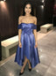 Off-the-Shoulder Satin Asymmetry High Low Prom Homecoming Dress MP1101