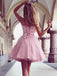 cute pink a line sweetheart short tulle homecoming party dress