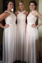 Chiffon Long Pleated Bridesmaid Dresses Formal Wedding Party Dress PB101