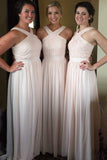 chiffon long pleated bridesmaid dresses formal wedding party dress