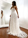 lace beach wedding dresses v neck backless bridal gown with split