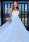 a line sparkle wedding dress white sequin long prom wedding dress