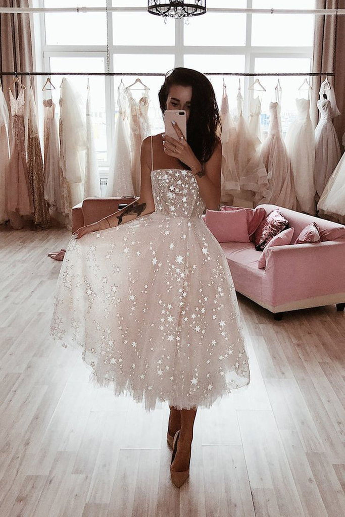 sparkly sequins homecoming dress starry night short wedding gown