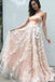 elegant sweetheart blush pink tulle long prom dresses with appliques