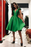 green short homecoming dresses a line knee length party dresses