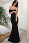 Mermaid Off-Shoulder Black Prom Dress Strapless Evening Dresses MP260