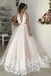 Deep v neck backless wedding dresses lace appliques bridal gown gw700