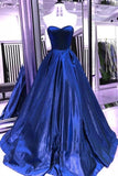 Sweetheart Burgundy Long Prom Dresses, A-line Pockets Formal Party Dresses MP63