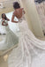 Lace appliques backless wedding dresses sleeveless mermaid bridal gown mg687