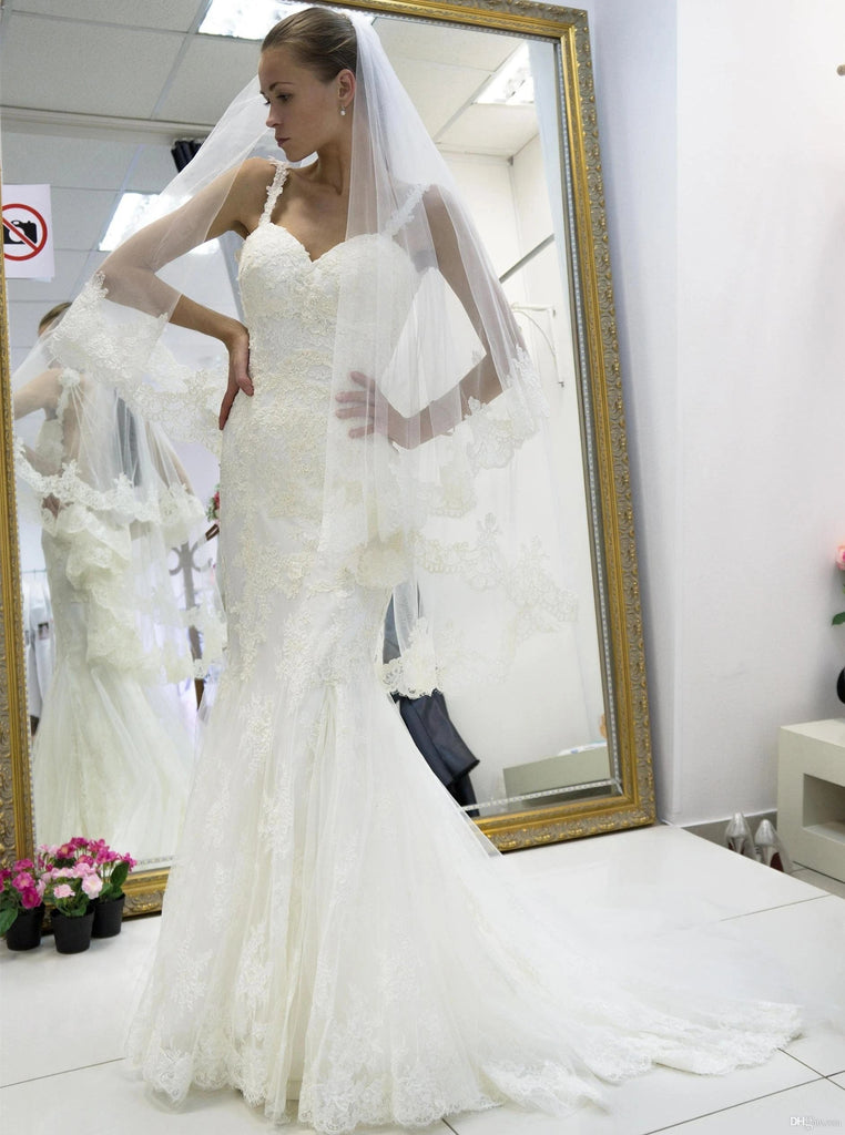 Spaghetti straps backless wedding dresses mermaid bridal dresses mg685