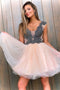 Cute Homecoming Dress A-line V-neck Short Prom Dress With Beading GM336