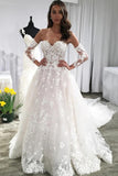 Sweetheart lace appliques backless wedding dresses with sleeves gw699