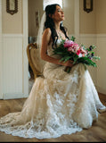 Elegant Sweetheart Mermaid Wedding Dresses With Appliques PW80