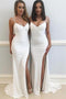 Long Mermaid Bridesmaid Dresses with Slit, Simple Wedding Party Dresses PB201