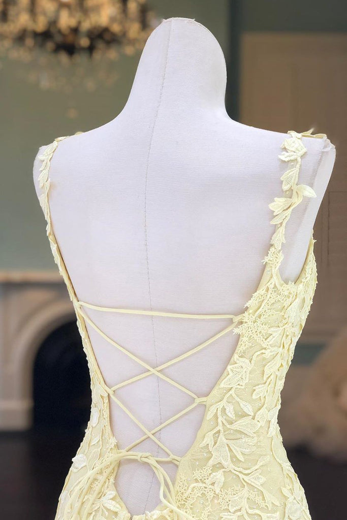 Princess spaghetti straps appliqued mermaid prom dresses ruffle formal dress mg114