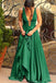 Simple A Line Long Prom Dresses, Dark Green Long Evening Dress MP03