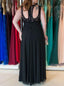 Lace A-Line Round Keyhole Back Long Chiffon Plus Size Prom Dress MP1012