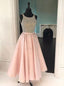A-Line Tulle Beading Scoop Tea-Length Prom Dress MP1024