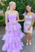 sweetheart lilac tulle tiered formal dress long princess graduation gown