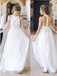 a line jewel tulle beach backless wedding dress with lace