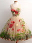 Tulle Short Homecoming Dress A-Line Scoop with 3D Florals MP982