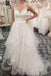 a line spaghetti straps tiered wedding dress with appliques
