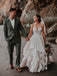 a line sweetheart tulle wedding dress with ruffles