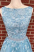 a line sky blue prom dress long sleeveless graduation gown