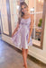 a line sparkle short prom dress lavender homecoming dress