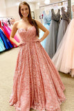a line sweetheart lace coral long prom dress strapless pageant gown mp733